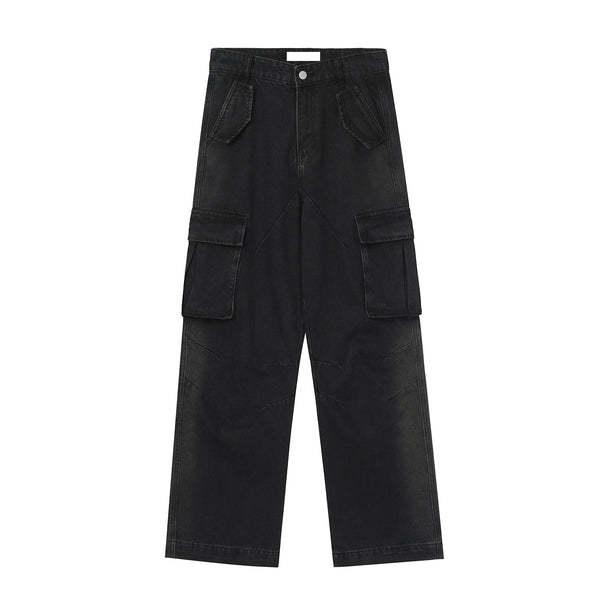 Pocket Work Silhouette Loose Denim Pants