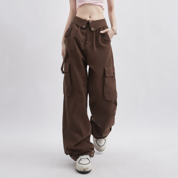 Waist design loose work pants