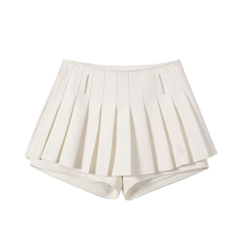 A-line Short Pleated Pants Skirt