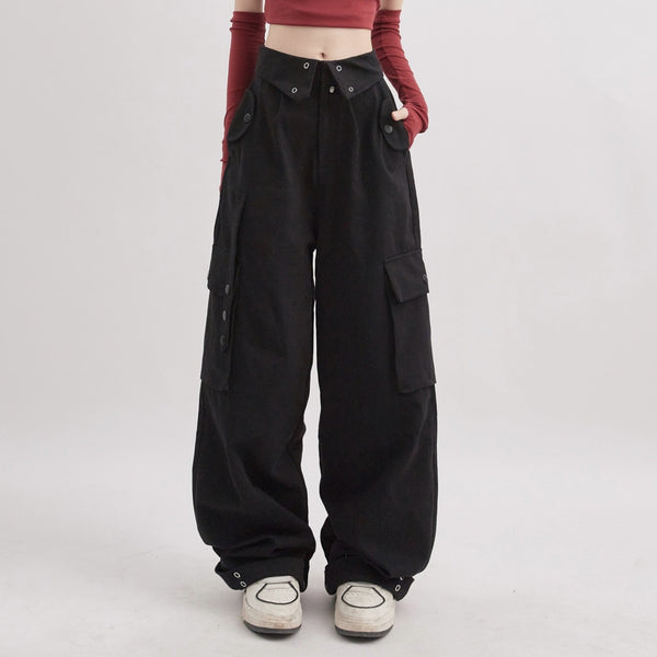 Waist design loose work pants