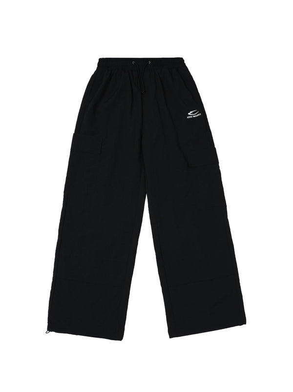 Elastic Waist Pocket Work Loose Pants