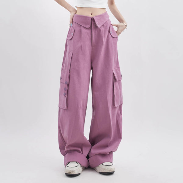 Waist design loose work pants