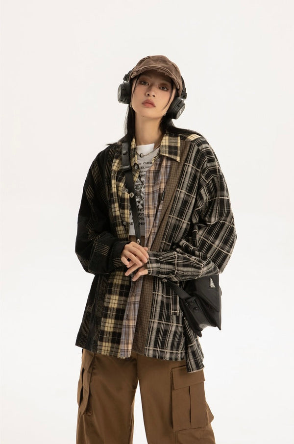 two-colored check shirt