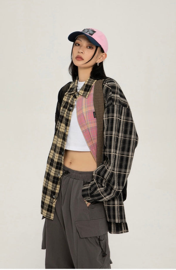 two-colored check shirt