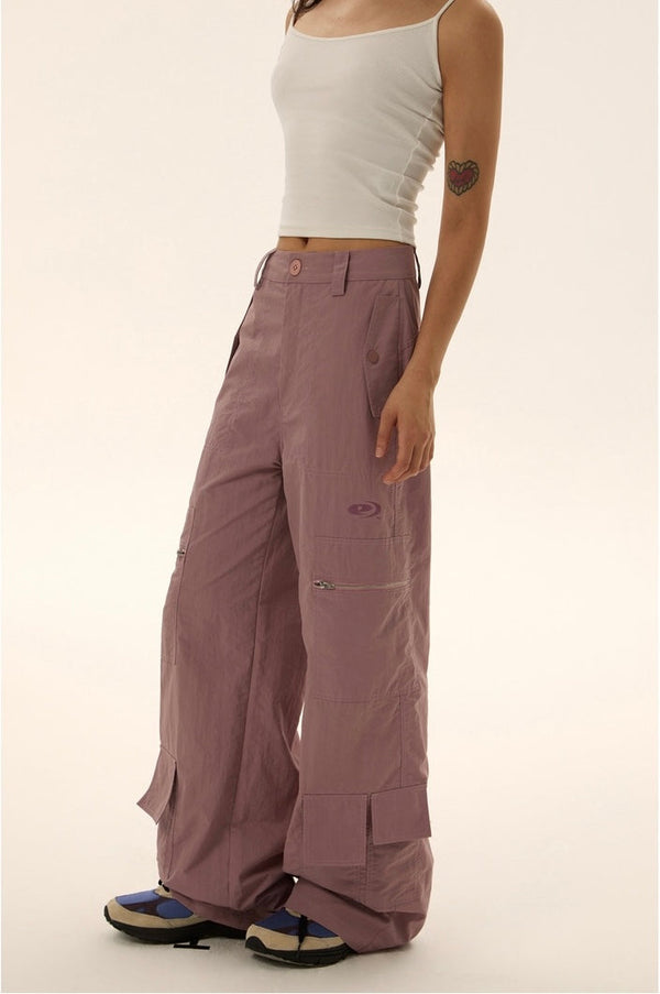 Loose Casual Zipper Cargo Pants